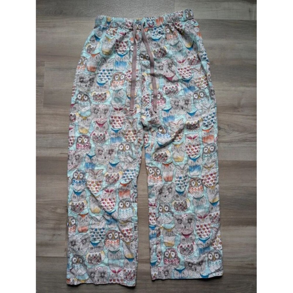 Anthropologie Eloise Owl Print Pajama Pants, Medium (D2)